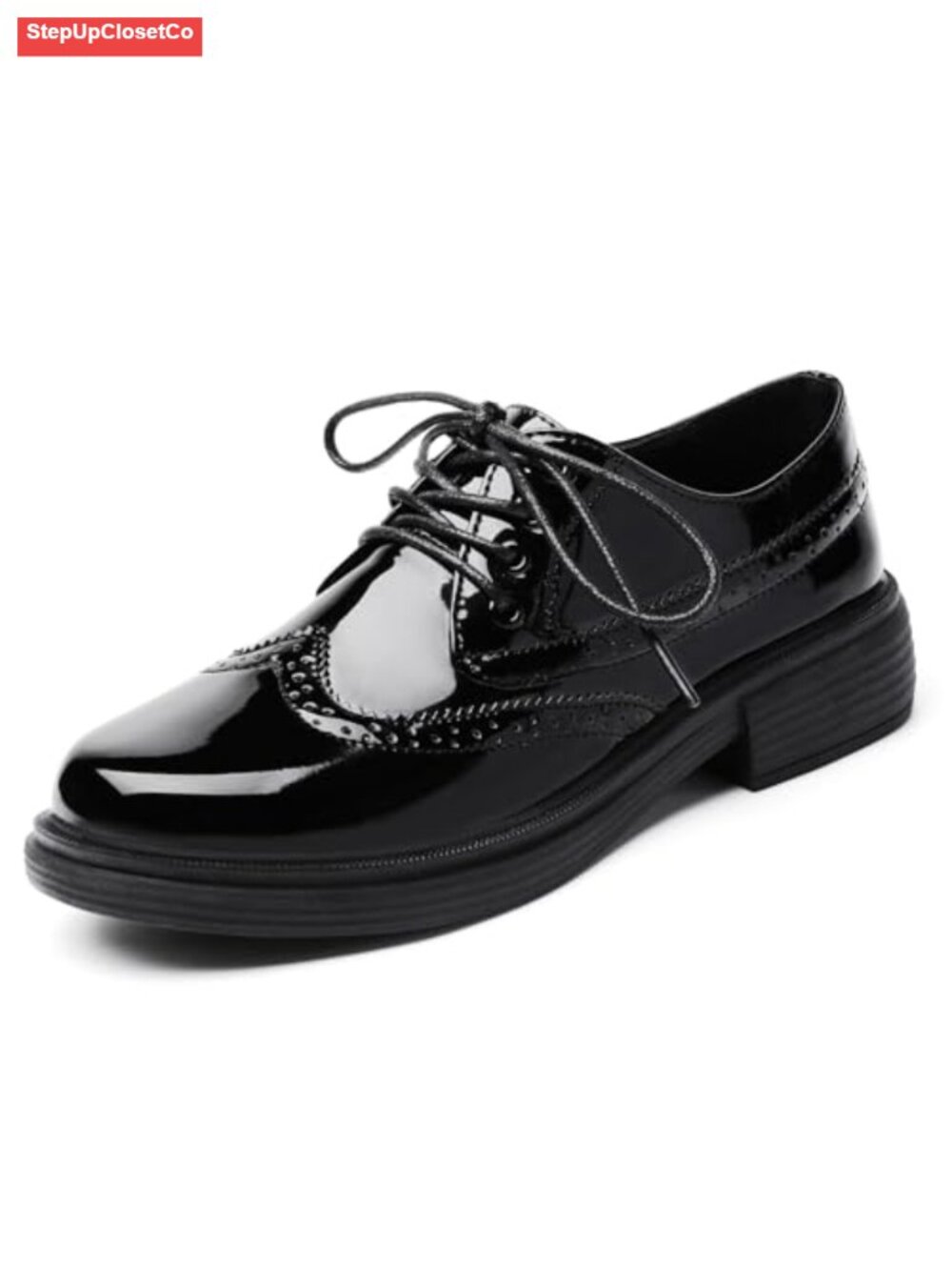 Womens Oxfords Patent Leather Lace Up Business Dress Work Shoes